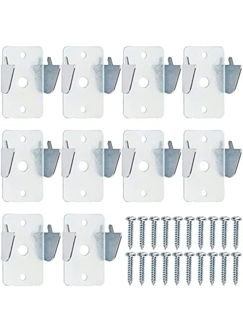 Luckam 10 Metal Curtain Rod Brackets, Durable Wall Mounted Holders with Screws for Double Rods, Ideal for Home and Office, Silver Finish - Image 1