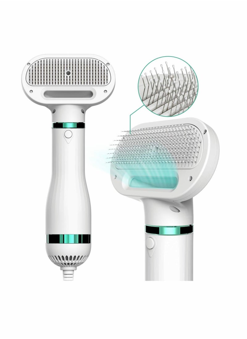 Captaintech Pet Hair Dryer 2 with Slicker Brush, 3 Heat Settings, One-Button Hair Removal, Portable Dog Blower, Professional Home Grooming Furry Drying for Small Large Cat Dog  - Image 1