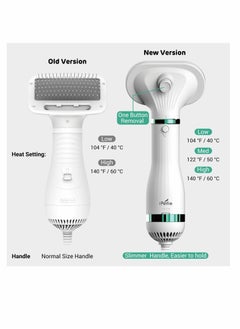 Captaintech Pet Hair Dryer 2 with Slicker Brush, 3 Heat Settings, One-Button Hair Removal, Portable Dog Blower, Professional Home Grooming Furry Drying for Small Large Cat Dog  - Image 2