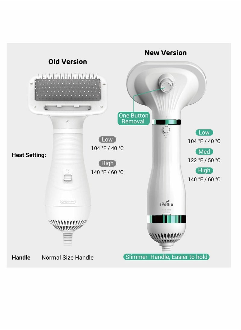 Captaintech Pet Hair Dryer 2 with Slicker Brush, 3 Heat Settings, One-Button Hair Removal, Portable Dog Blower, Professional Home Grooming Furry Drying for Small Large Cat Dog  - Image 2