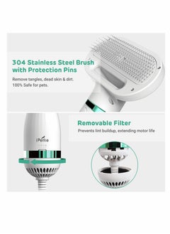 Captaintech Pet Hair Dryer 2 with Slicker Brush, 3 Heat Settings, One-Button Hair Removal, Portable Dog Blower, Professional Home Grooming Furry Drying for Small Large Cat Dog  - Image 5