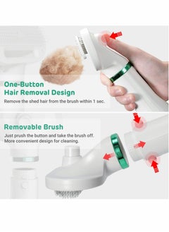 Captaintech Pet Hair Dryer 2 with Slicker Brush, 3 Heat Settings, One-Button Hair Removal, Portable Dog Blower, Professional Home Grooming Furry Drying for Small Large Cat Dog  - Image 4