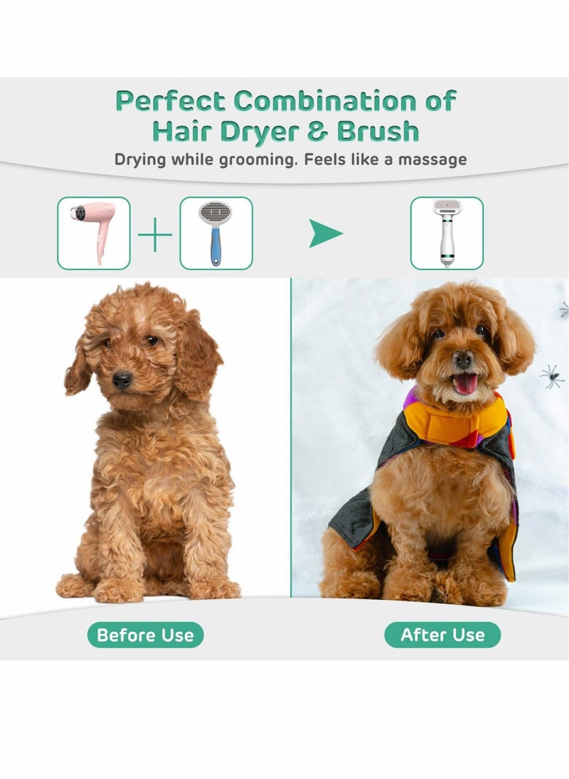 Captaintech Pet Hair Dryer 2 with Slicker Brush, 3 Heat Settings, One-Button Hair Removal, Portable Dog Blower, Professional Home Grooming Furry Drying for Small Large Cat Dog  - Image 3