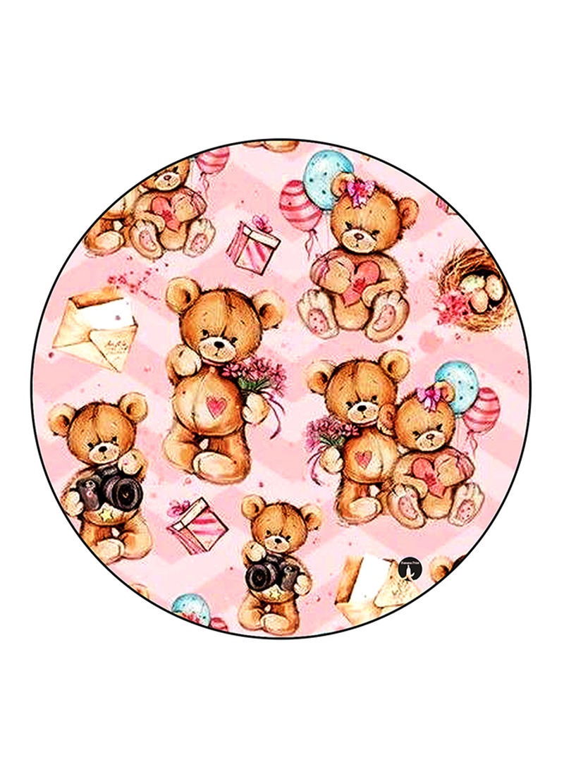 RKN Bears Printed Mouse Pad  Round  Multicolour