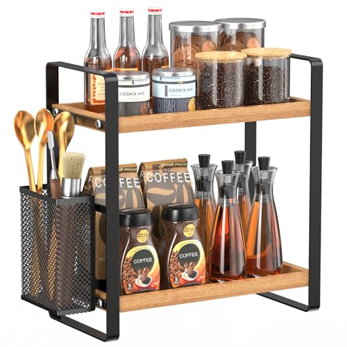 LEMIKKLE Coffee Bar Accessories and Coffee Mug Cup Holder, kitchen organizers and storage,Spice Rack Organizer for Countertop,Kitchen(basket) - Image 1