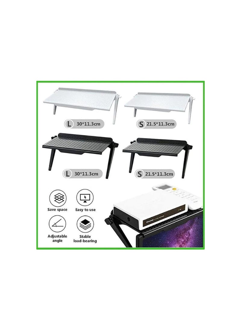 Generic - Creative Multifunctional Screen Top Shelf, 2024 Upgrade Monitor Topper Storage Rack, Adjustable TV Shelf, Monitor Shelf, TV Top Shelf, Cable Box Shelf for Wall Mounted TV (White, L) - Image 1