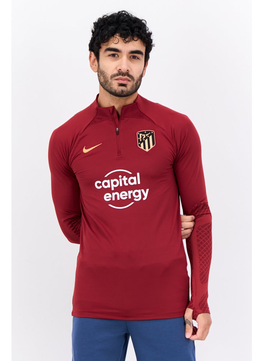 Nike - Men Slim Fit Long Sleeves Football Madrid Strike Jersey, Maroon - Image 1