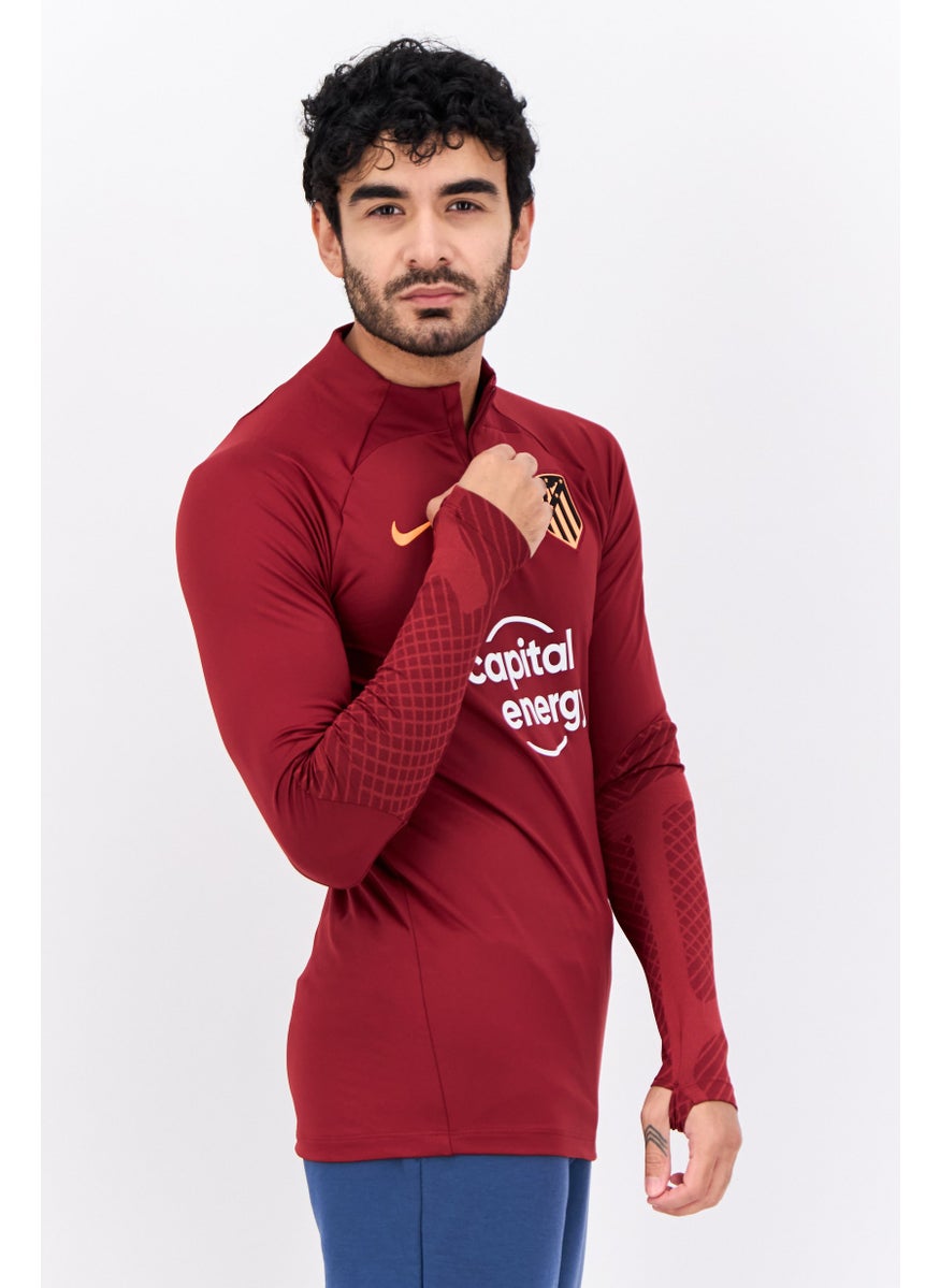 Nike - Men Slim Fit Long Sleeves Football Madrid Strike Jersey, Maroon - Image 1