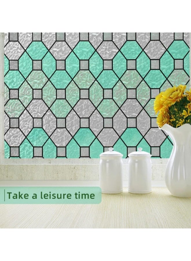 Stained Glass Effect Window Film - Decorative Privacy Film, Static Cling, No Glue - Ideal for Bathroom, Bedroom, Office (11.8in x 78.7in) - Image 3