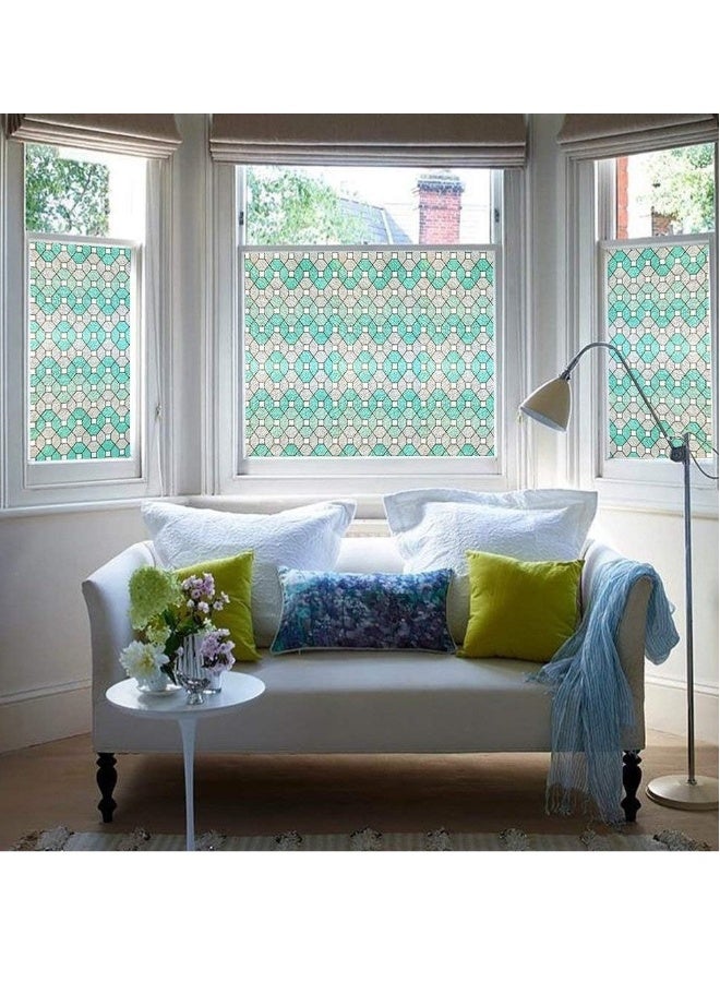 Stained Glass Effect Window Film - Decorative Privacy Film, Static Cling, No Glue - Ideal for Bathroom, Bedroom, Office (11.8in x 78.7in) - Image 5