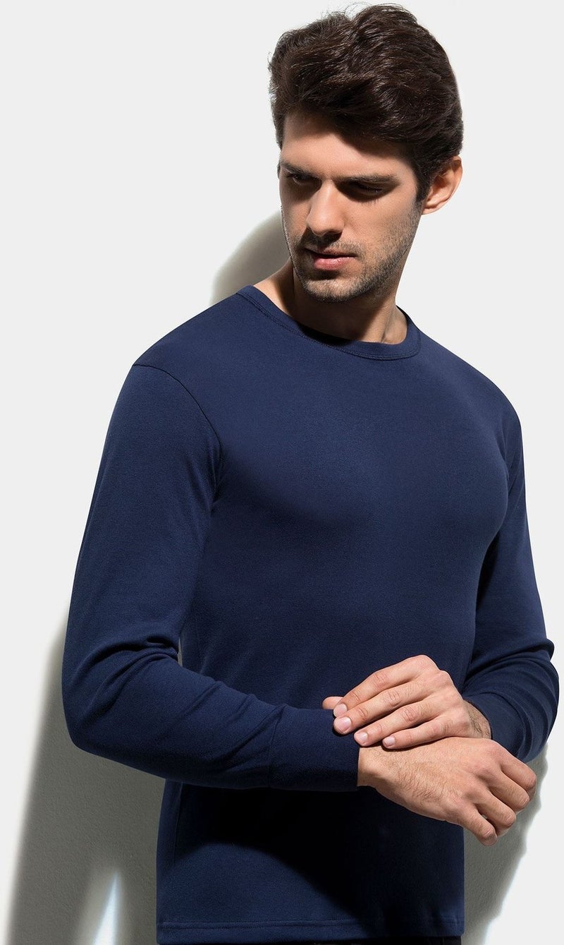 Bross 1028 100% Cotton Men's Body/Undershirt Navy Blue 