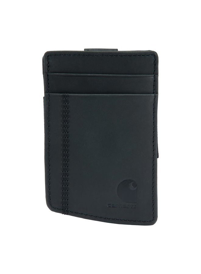 carhartt Men's Saddle Leather Front Pocket Wallet, Black, WW0241, One Size - Image 1