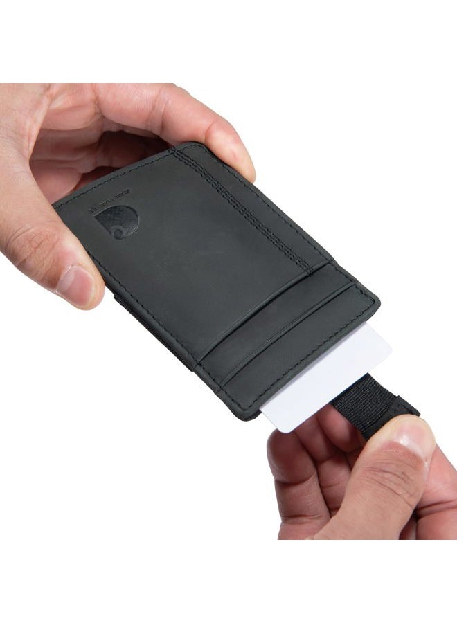 carhartt Men's Saddle Leather Front Pocket Wallet, Black, WW0241, One Size - Image 4