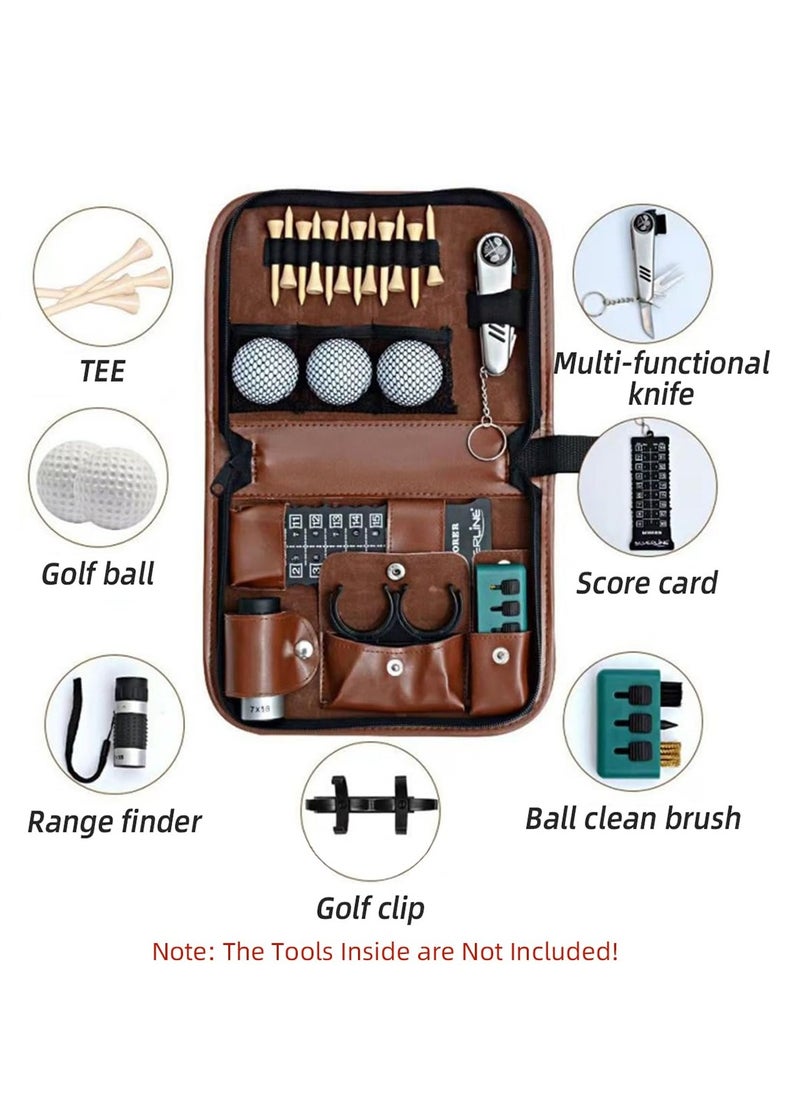 SYOSI Golf Accessory Case PU Golf Accessories Bag, Hard Case Organizer with Storage Slots for Tees, Divot, Ball Markers and Golf Essentials, Golf Gifts for Golfers  - Image 2