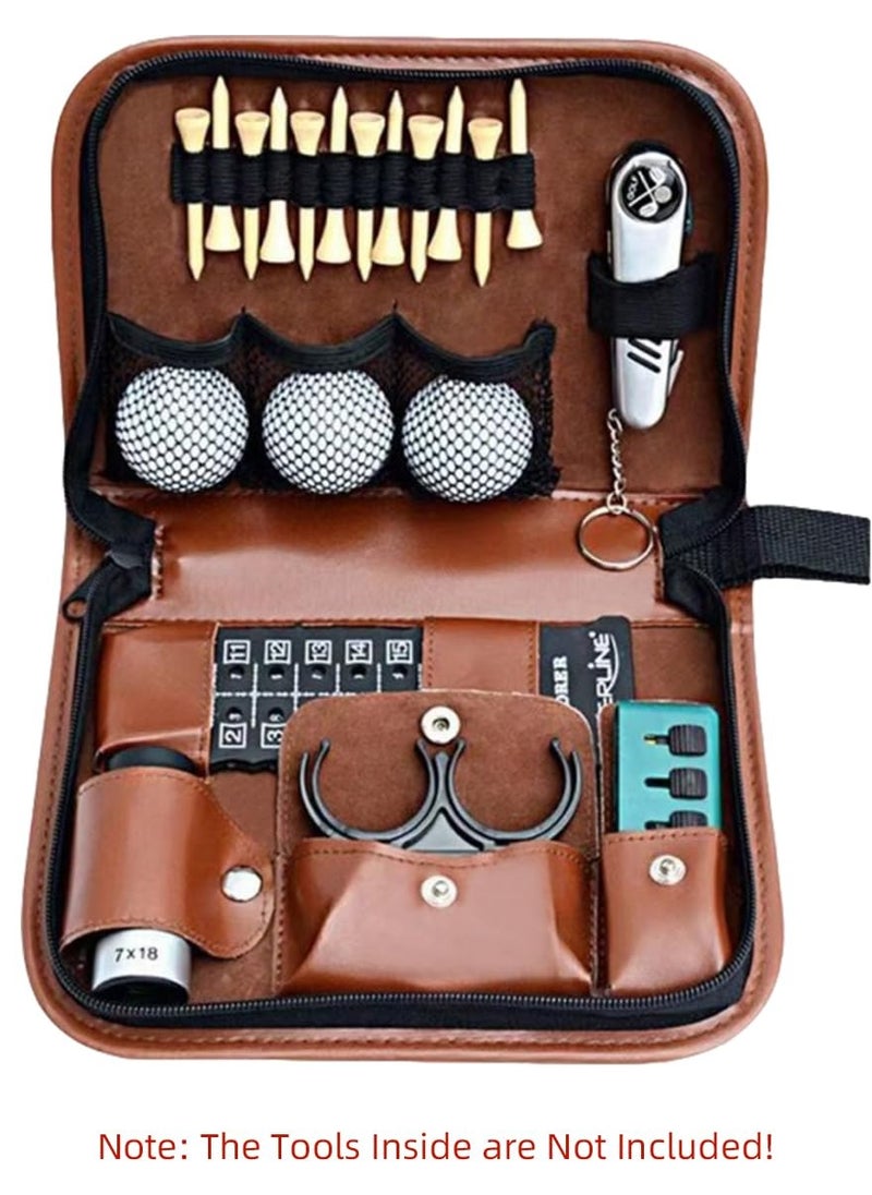 SYOSI Golf Accessory Case PU Golf Accessories Bag, Hard Case Organizer with Storage Slots for Tees, Divot, Ball Markers and Golf Essentials, Golf Gifts for Golfers  - Image 3