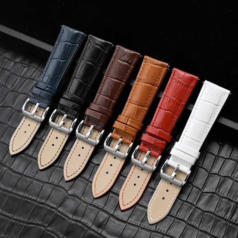 Bluejw Full Size Genuine Cowhide Leather Watch Strap for Men and Women – High Quality Replacement Watch Band in 18mm, 20mm, 22mm, 24mm Sizes - Image 2