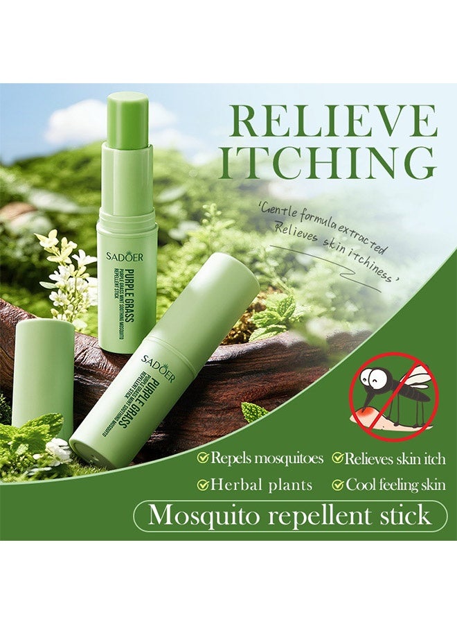 SADOER Purple Grass Mint Soothing Mosquito Repellent Stick，Mosquito Bite Itch Relief, Organic Afterbite Insect Bite Treatment, Anti Itch Cream, Bug Bite Relief, Easy to Carry Travel Stick - Image 5