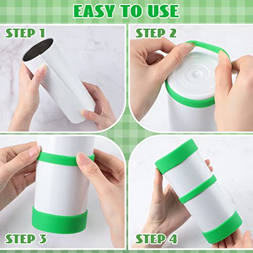 Yoande 24 Piece Silicone Bands for Sublimation Tumbler Silicone Bands, 2 Size Elastic Heat Resistant Thick Ring Rubber Band Holder Tumbler Printing Band for Wrapping Cups Reducing Ghosting Art DIY Craft - Image 5