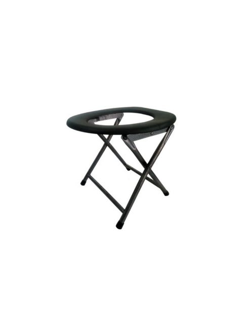 Portable and Foldable Toilet Chair, Rack comfortable and portable bathroom chair for the elderly and people with disabilities Black 32x42 cm