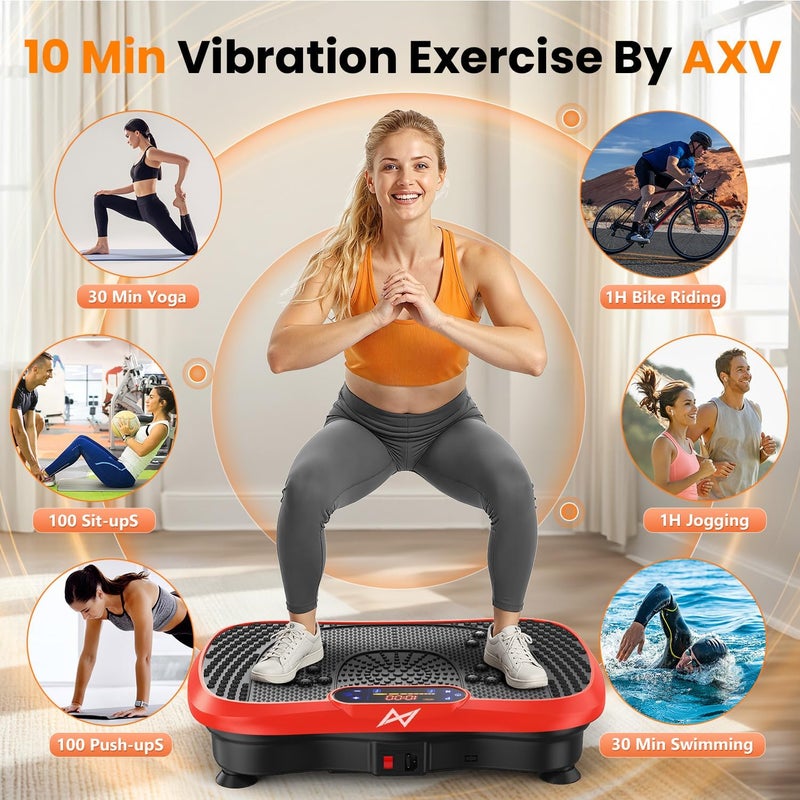 AXV آلة تمرين الاهتزاز AXV - منصة لياقة بدنية كاملة للجسم - جهاز تصريف ليمفاوي لفقدان الوزن وتشكيل الجسم وتنعيمه - للاستخدام المنزلي للرجال والنساء - Image 3