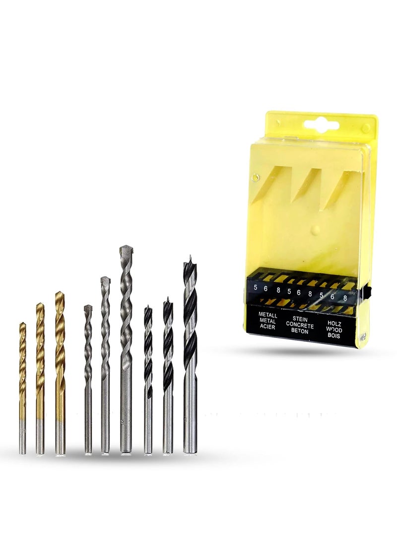 Hillgrove - HGCM578M3 9Pcs Combination Metric Drill Bit Set of HSSWoodMasonry for Hole in MetalConcreteWood - Image 1