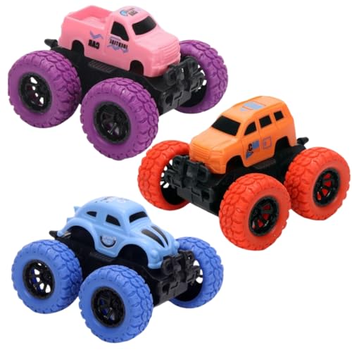 PLUSPOINT Monster Truck Toys - Friction Powered Toy Cars Push and Go Vehicles for Kids Best Christmas Birthday Party Gift for Boys Girls Aged 3 and Above (Climber 3pc) - Image 1