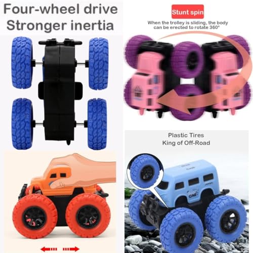 PLUSPOINT Monster Truck Toys - Friction Powered Toy Cars Push and Go Vehicles for Kids Best Christmas Birthday Party Gift for Boys Girls Aged 3 and Above (Climber 3pc) - Image 3