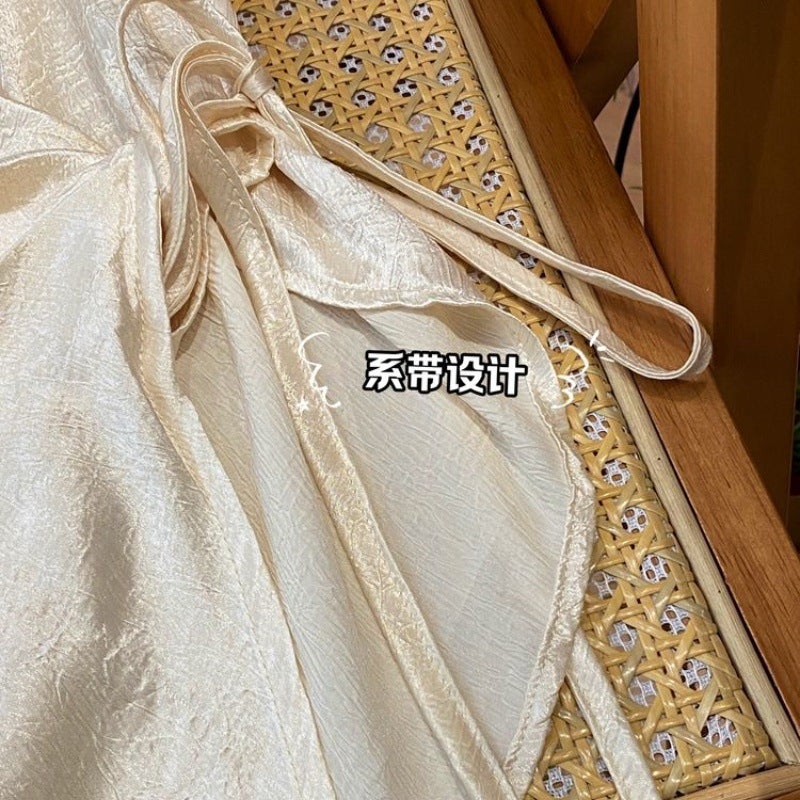 بدلة نسائية كورية 2026 بتصميم غير منتظم مع حزام على الخصر وتنورة متدلية مجموعة من قطعتين عصرية - Image 5