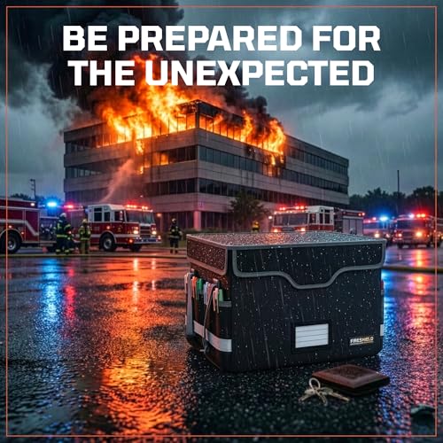 TOOLTROOPERS FIRESHIELD PRO 5200°F Fireproof Document Box with Lock – Portable Water Resistant File Organizer for Hanging/Legal Folders – Safe Storage for Home, Office or Travel – Black, Size: 16.1" x 12.9" x 11" - Image 2