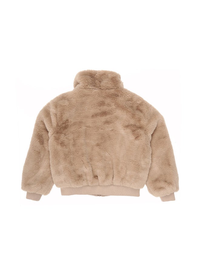 Zara korean-style Minimalist Solid Color Stand Collar Jacket For Kids - Warm & Stylish - Image 3