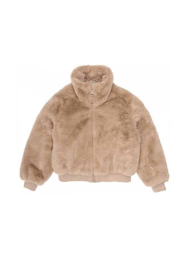 Zara korean-style Minimalist Solid Color Stand Collar Jacket For Kids - Warm & Stylish - Image 2