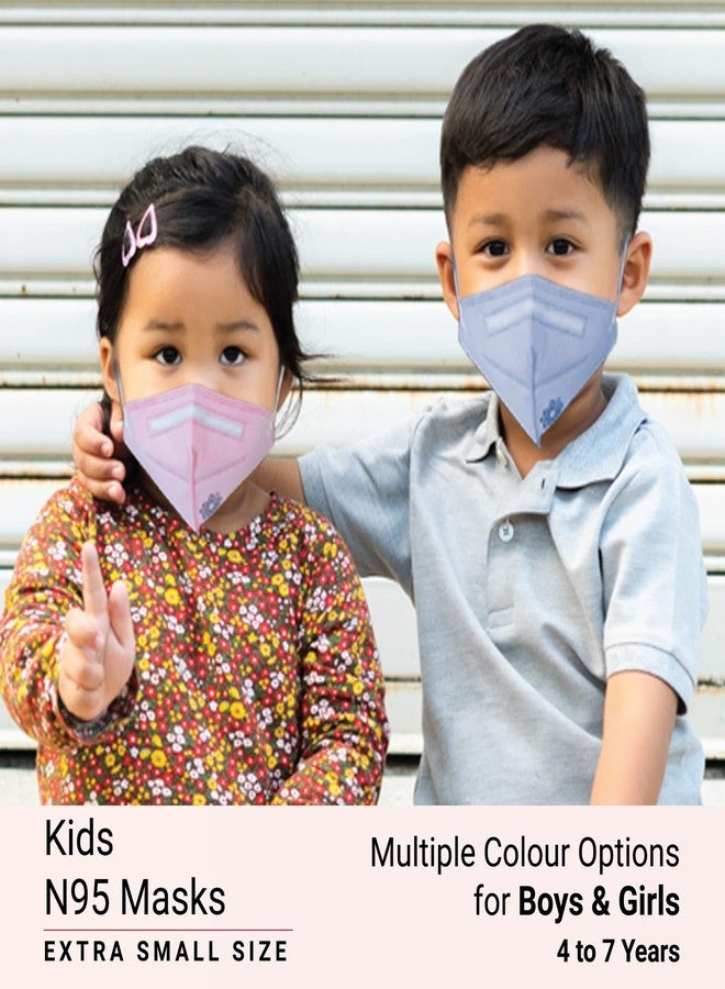 Promisca Kids N95 Face Mask 5 Layered Filtration and Genuine Melt Blown (Multi colour), Pack of 5 (Extra Small 4 to 7 yrs), (PR05KEMUR2119) - Image 2