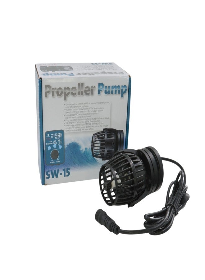 Jebao SW-15 Wave Maker Flow Pump with Controller for Marine Reef Aquarium, 317GPH to 3434GPH - Image 1
