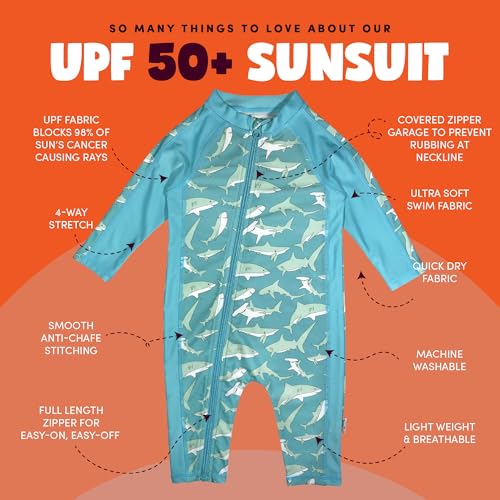 SwimZip Boys' Long-Sleeve UPF 50+ Swimsuit for Baby, Toddler, & Little Boys - Image 2