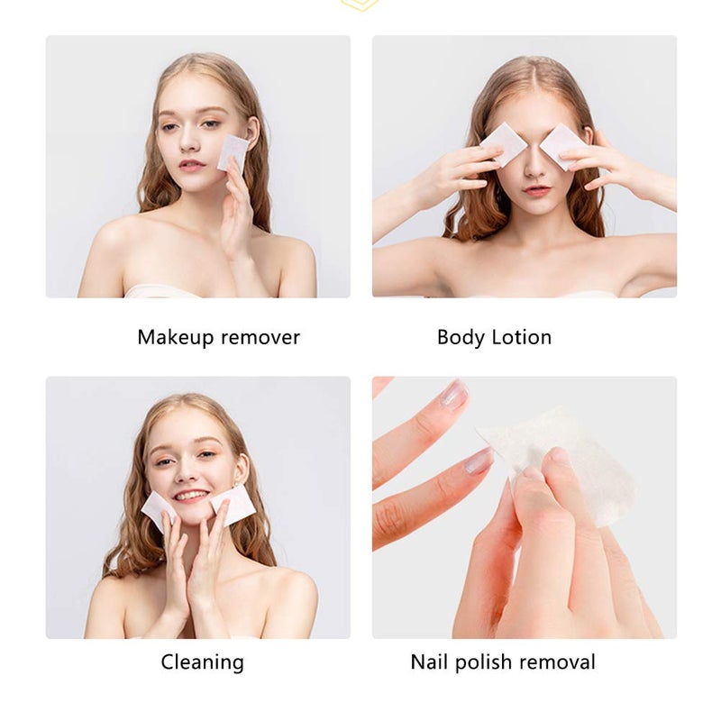 Aturmon 1000 PCS Thin Makeup Facial Cotton Pads, Square Facial Lips Eyes Makeup Remover Pads, Nails Polish Remover Cotton Pads, Non-Woven, Soft, Lint Free - Image 4