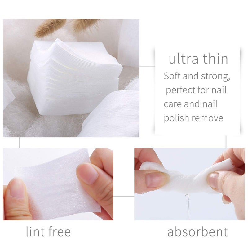 Aturmon 1000 PCS Thin Makeup Facial Cotton Pads, Square Facial Lips Eyes Makeup Remover Pads, Nails Polish Remover Cotton Pads, Non-Woven, Soft, Lint Free - Image 5