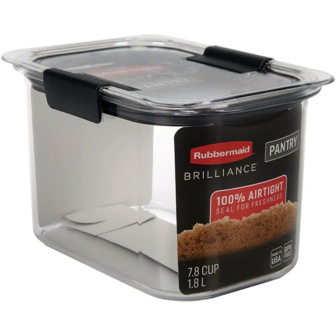 Rubbermaid Brilliance Pantry Airtight Food Storage Container, BPA-Free 7.8 Cup, Ideal for Brown Sugar - Efficient, Leak-Proof and Dishwasher-safe - Image 1