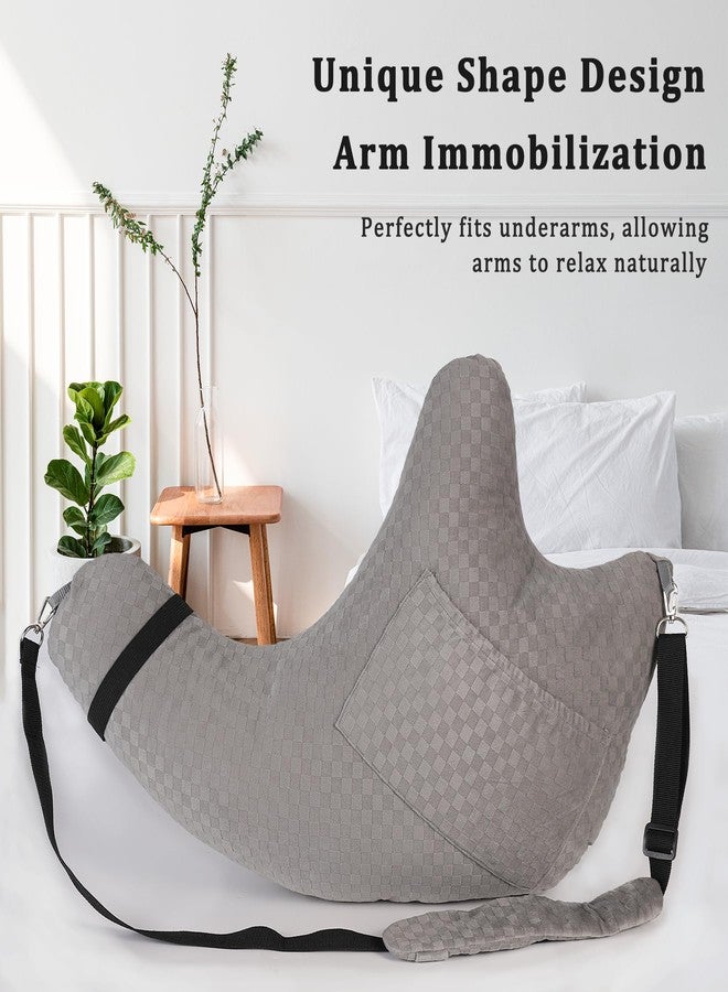 Zantle Shoulder Surgery Pillow, Rotator Cuff Pillow for Side Sleeper, Shoulder Pain Relief Removable with Shoulder Strap Support Arm Pillow for Side Sleep and Post Surgery (Light Grey) - Image 2