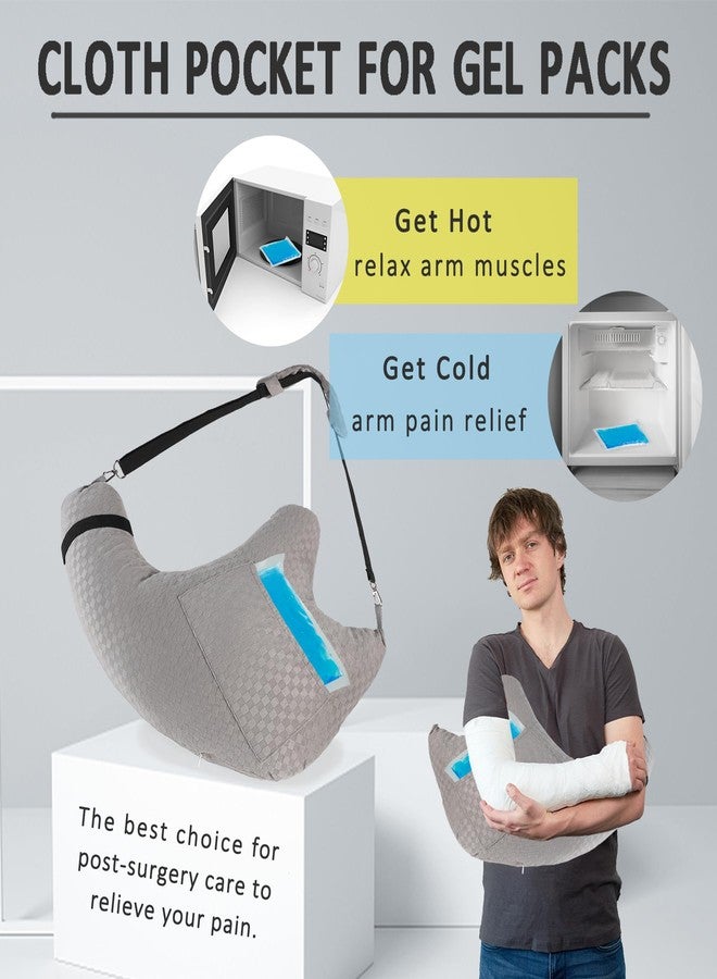 Zantle Shoulder Surgery Pillow, Rotator Cuff Pillow for Side Sleeper, Shoulder Pain Relief Removable with Shoulder Strap Support Arm Pillow for Side Sleep and Post Surgery (Light Grey) - Image 4