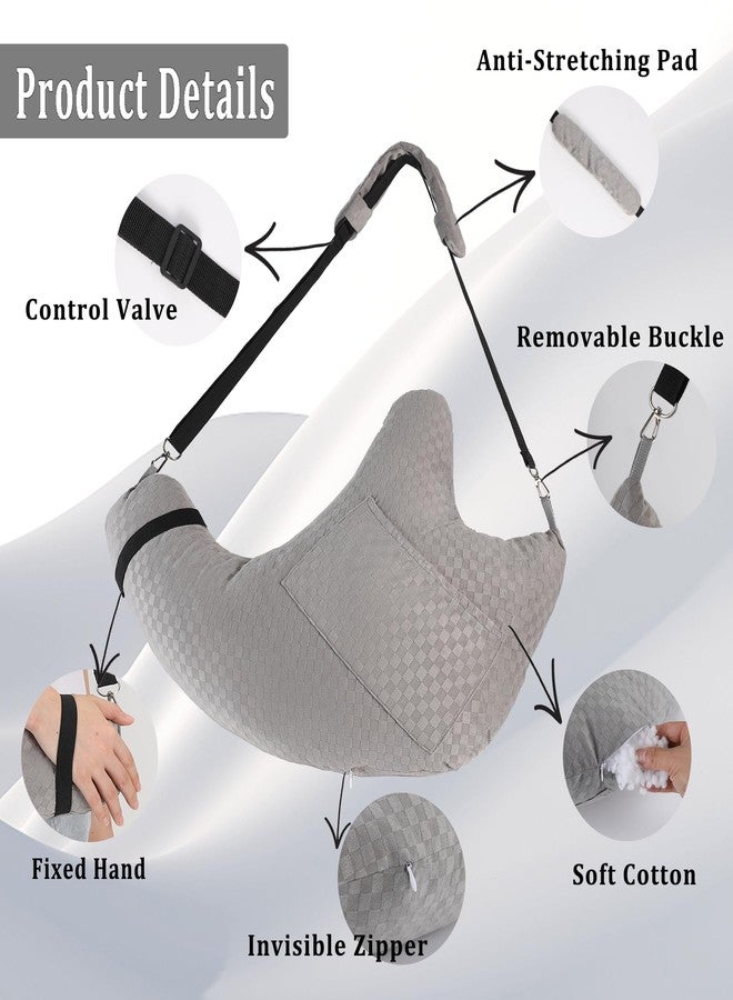 Zantle Shoulder Surgery Pillow, Rotator Cuff Pillow for Side Sleeper, Shoulder Pain Relief Removable with Shoulder Strap Support Arm Pillow for Side Sleep and Post Surgery (Light Grey) - Image 5
