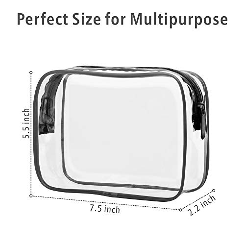 PACKISM Clear Makeup Bag - 3 Pack TSA Approved Toiletry Bag, Travel Clear Toiletry Bag, Black White Grey - Image 3