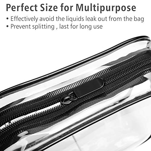 PACKISM Clear Makeup Bag - 3 Pack TSA Approved Toiletry Bag, Travel Clear Toiletry Bag, Black White Grey - Image 4