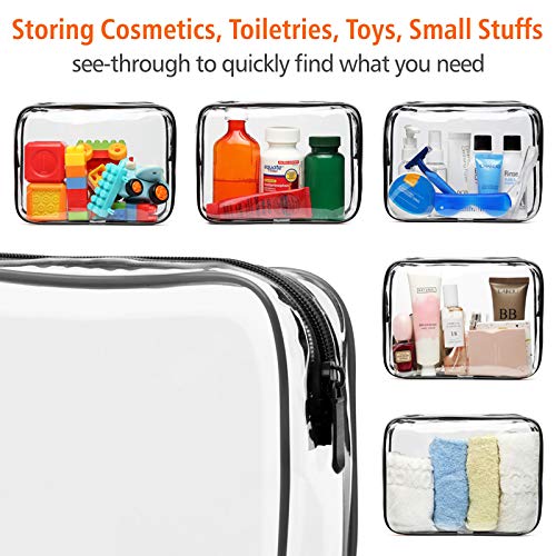 PACKISM Clear Makeup Bag - 3 Pack TSA Approved Toiletry Bag, Travel Clear Toiletry Bag, Black White Grey - Image 5