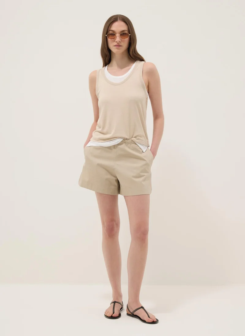 Ovs OVS Beige Regular-Fit Viscose-Blend Tank Top