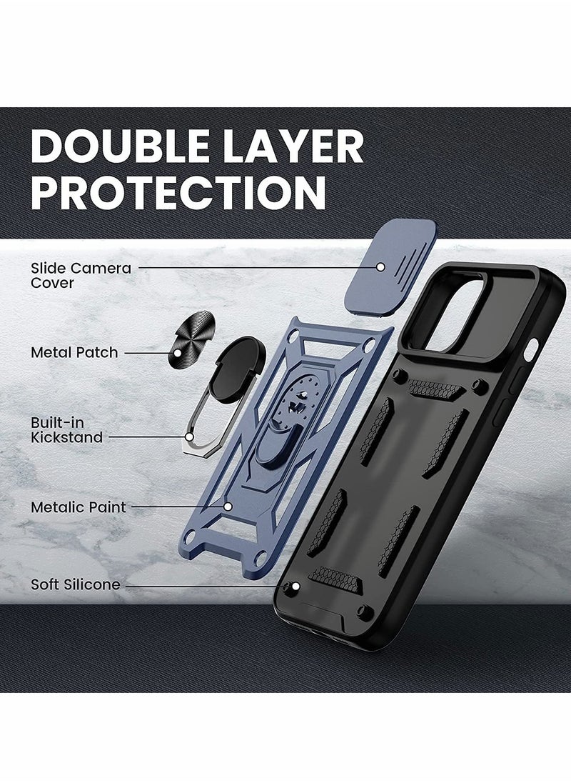 Excefore - Built-in 360° Rotate Ring Stand Magnetic Cover Case for iPhone Pro 13 Pro Max - Image 1