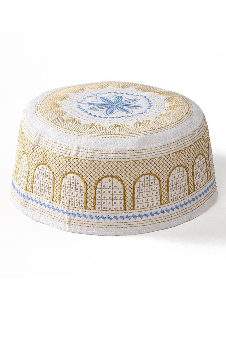 3 Pcs Eid Muslim Prayer Kufi Hat for Men Prayer Headwear Cap Islamic Beanie Cap Embroidery Foldable Sun Hat - Image 3