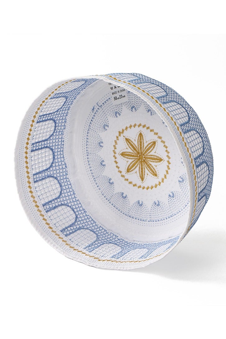 3 Pcs Eid Muslim Prayer Kufi Hat for Men Prayer Headwear Cap Islamic Beanie Cap Embroidery Foldable Sun Hat - Image 4