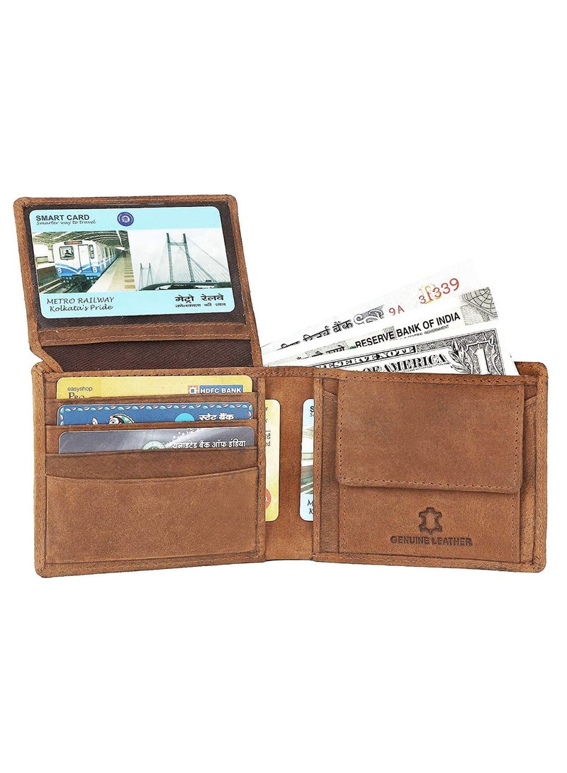 Napa Hide Tan Leather Wallet for Men I 2 Secret Compartments I 6 Credit/Debit Card Slots - Image 3