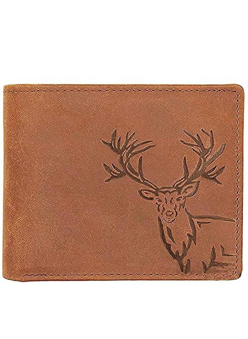 Napa Hide Tan Leather Wallet for Men I 2 Secret Compartments I 6 Credit/Debit Card Slots - Image 1