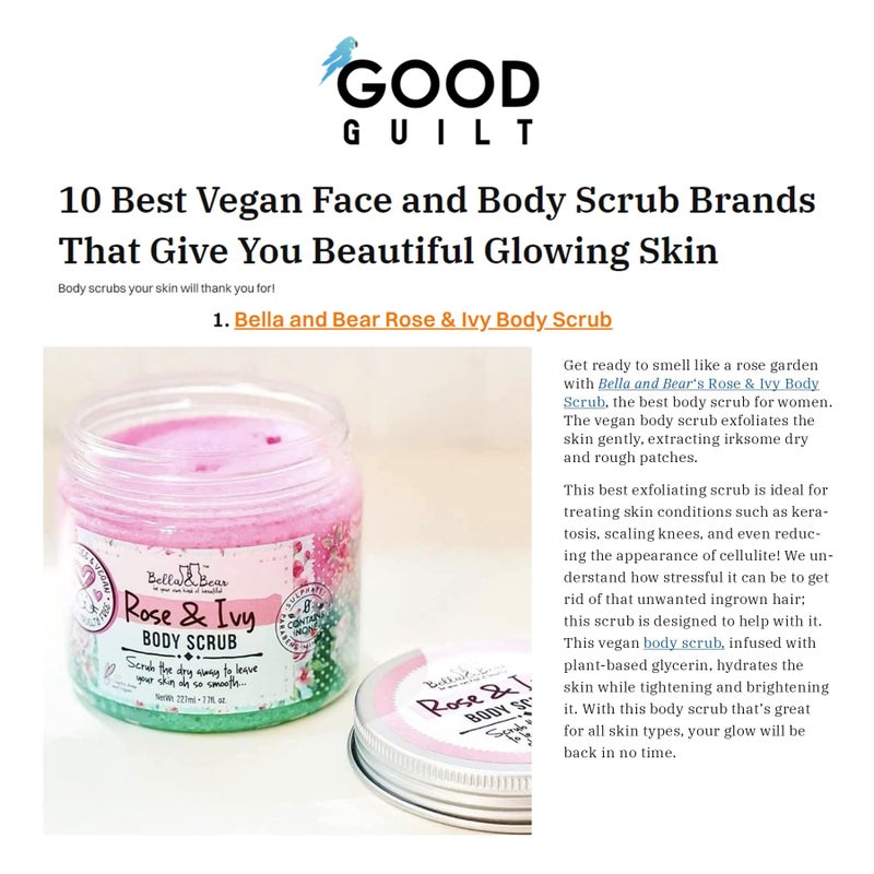 Bella and Bear Bella & Bear Rose & Ivy Body Scrub - Vegan & Cruelty-Free Oil-Free Exfoliator | Polish Your Skin to Perfection | 6.7oz of Floral Bliss for All Women - Image 5